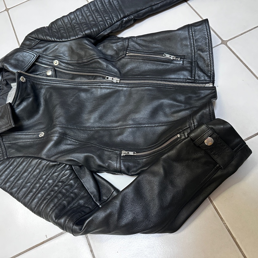 ASOS Quilted Black Leather Jacket